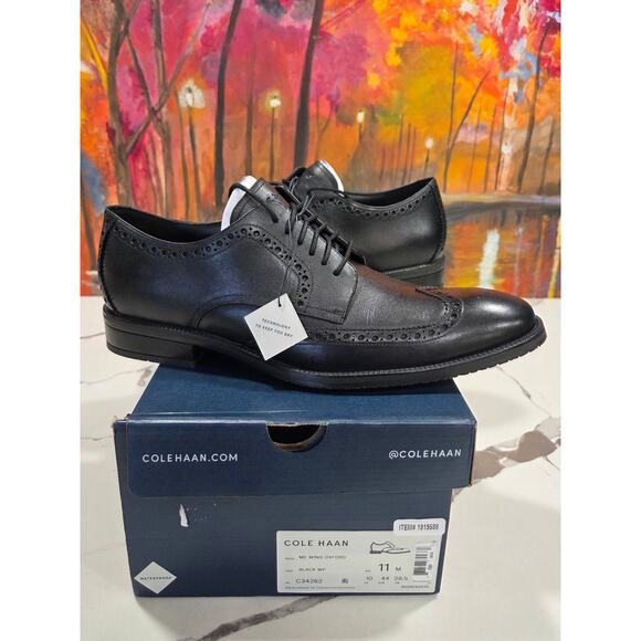Cole Haan Modern Essentials Wing Oxford Black Size 11 Men\'s Waterproof C34262 main image 4